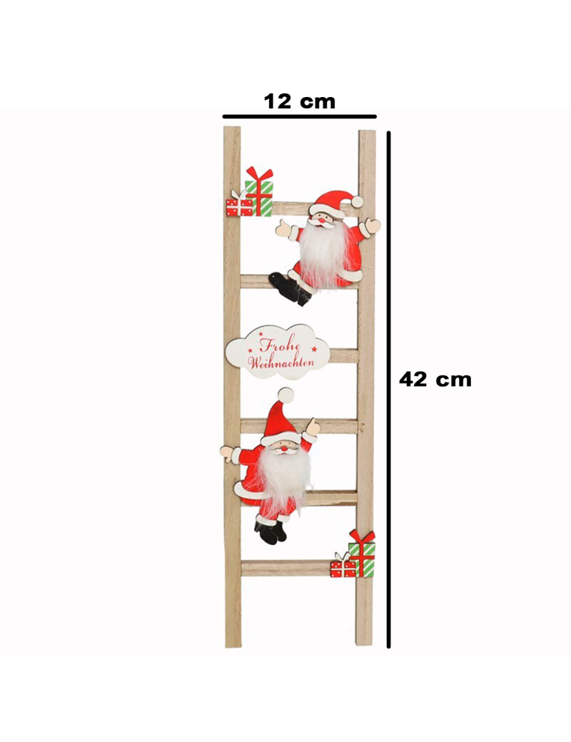 Escalera decorativa navideña de Papá Noel madera MDF adorno Santa