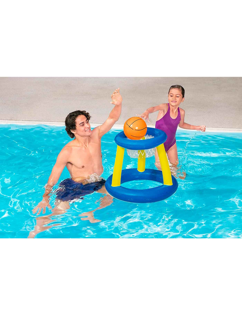 Canasta de baloncesto hinchable con pelota para piscina, juego de ...