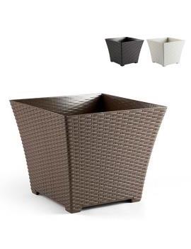 Maceta Rattan cuadrada de...