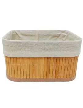 Cesta rectangular de bambú,...