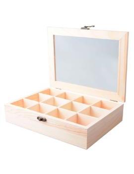 Caja de madera con 12...