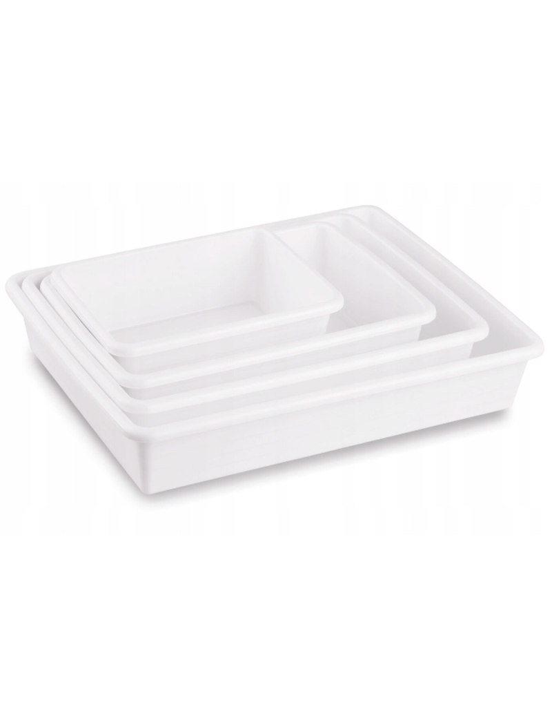  Bandeja de alimentos, 3 bandejas de plástico grande  multifunción de polipropileno, resistente al calor para restaurantes buffet  para hoteles (blanco) : Hogar y Cocina