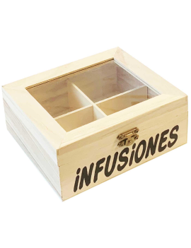 Caja de madera, 56 compartimentos en 2 niveles, tapa con cristal 7,8 x 44,8  x 29,8 cm, 4 bandejas removibles, expositor joyas, o