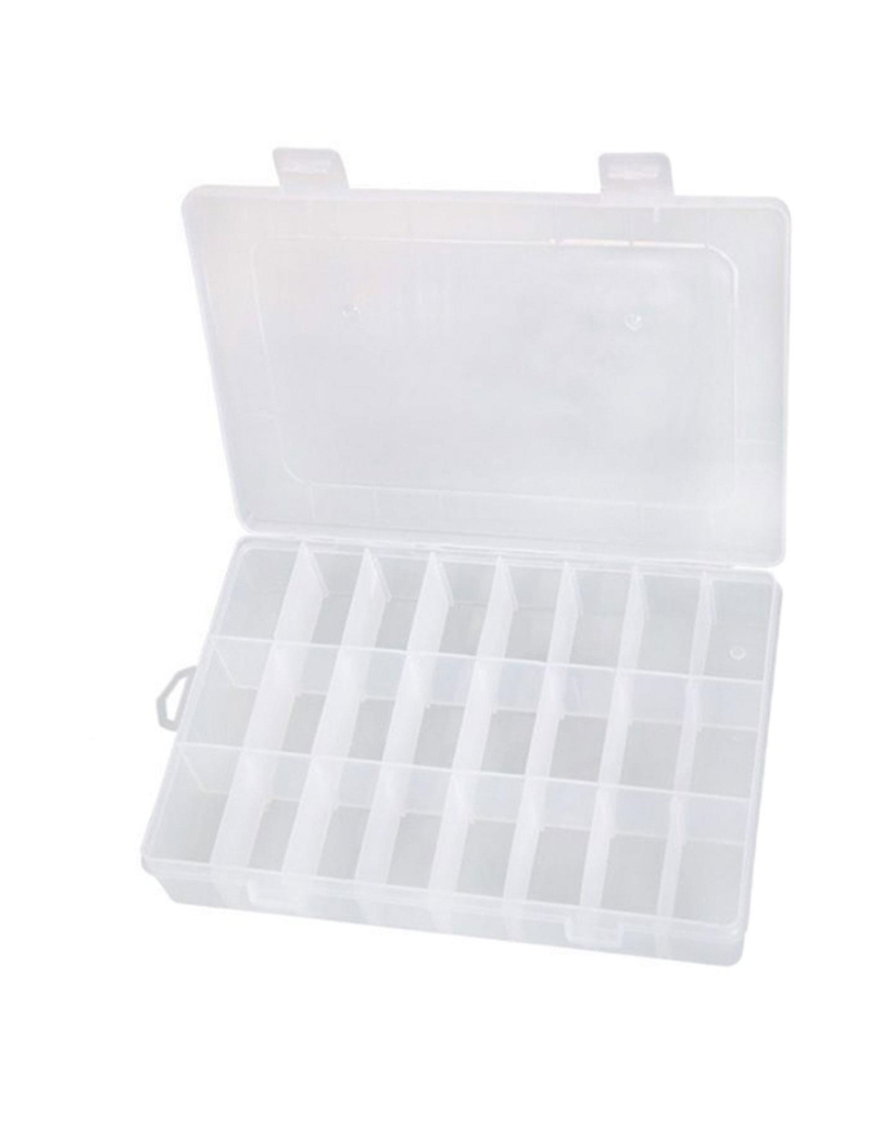 Caja organizadora de plástico, de 3,6 x 19,6 x 13,3 para guardar pequeños  productos. Organizador para múltiples artículos con ci