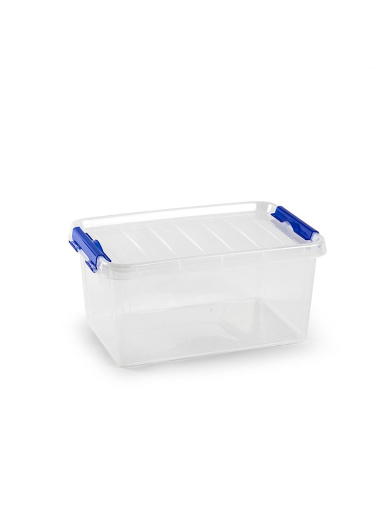 Caja para almacenaje con tapa, plástico translúcido, cajón multiusos,  ordenación, almacenamiento objetos, hogar, 60 litros, 29,7