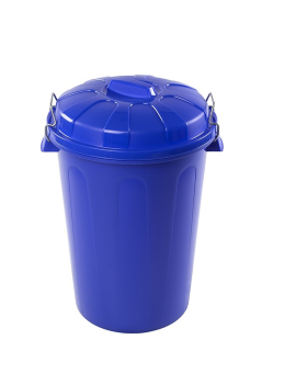 Cubo de basura de plástico con asas metálicas, contenedor de residuos,  papelera con tapa, reciclaje, industrial, hog