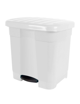 Cubo de basura blanco con...
