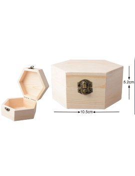 Tradineur - Caja de madera con tapa redondeada, madera natural, cierre  metálico, almacenaje joyas, manualidades, decoración, 6 x