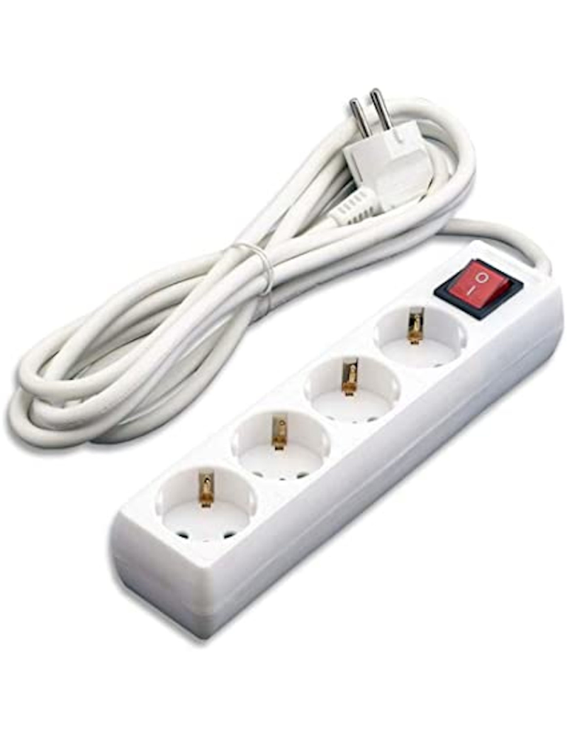 Aigostar Regleta Enchufes, Alargador Enchufe de 3 Enchufes con Interruptor,  Cable de 1,5 Metros, Blanco : : Electrónica