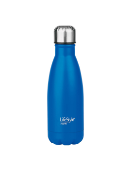 LifeStyle - Termo para líquidos y bebidas, acero inoxidable, 500 ml,  botella térmica con tapón-vaso, cierre a presión 25 cm, rec