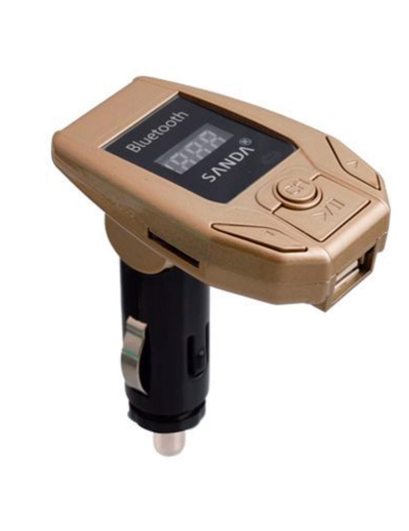 Transmisor bluetooth FM para toma de mechero de coche con puerto USB, cable  de audio y ranura para tarjeta SD, manos libres, rep
