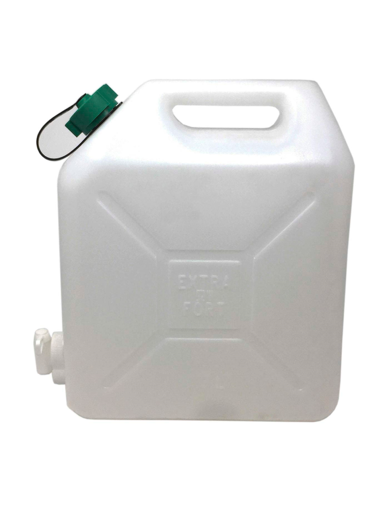 Tanque de agua 15 litros con grifo, 38 x 16 x 32 cm, bidón, garrafa, jarra,  dispensador de agua, bebidas, recipiente, contenedor