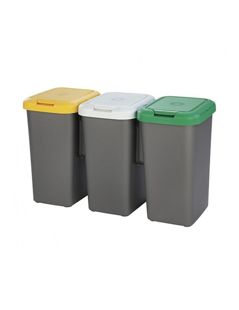 cubo de basura triple reciclaje