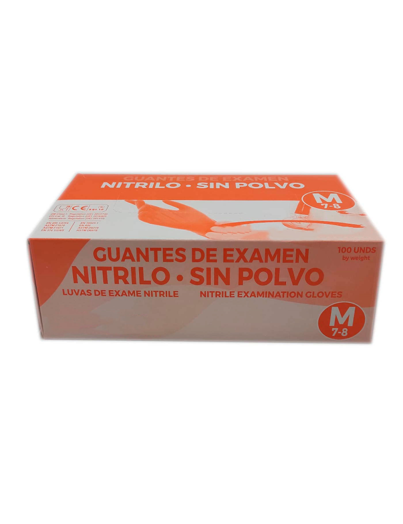 Guantes de nitrilo sin polvo talla S 6-7, Guantes desechables de
