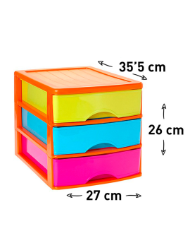 PLASTIC FORTE, Caja de almacenamiento, Multicolor, 31 litros, con ruedas