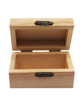 Caja de madera infusiones con 4 compartimentos 6.4 x 15.8 x 14 cm. Caja,  cofre para decorar con tapa, almacenaje té, café