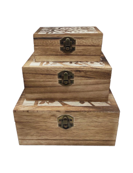 Set de 3 cajas de regalo cuadradas con lazo, 3 tamaños distintos, cajas  decorativas con tapa, presentación para navidad, cumplea