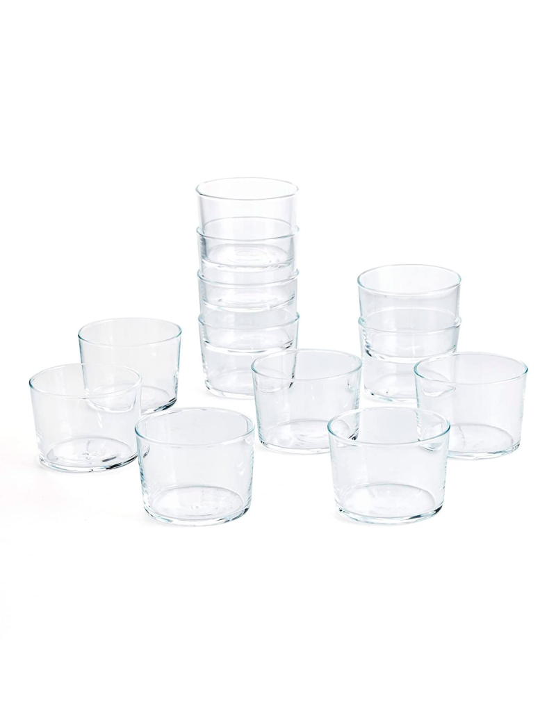 Set de 6 vasos bajos de cristal para whisky o agua, 6 colores