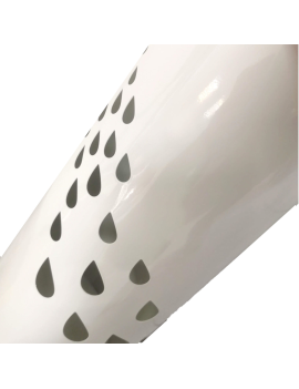 Paragüero metálico redondo diseño de gotas y paraguas 49 x 19,5 cm, soporte  para paraguas con recipiente de plástico, ideal para