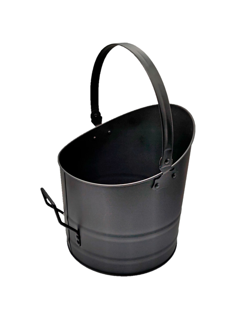 Cubo de metal para cenizas con asa 28,5 x 25 cm, enfriar y transportar  brasas calientes de chimeneas, barbacoas, hornos, diseño