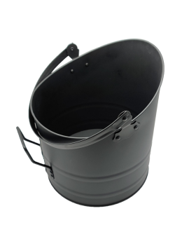 ReWu Cubo de acero para cenizas (ovalado, con tapa, para brasas y cenizas,  tamaño 15 L), color negro mate : : Bricolaje y herramientas