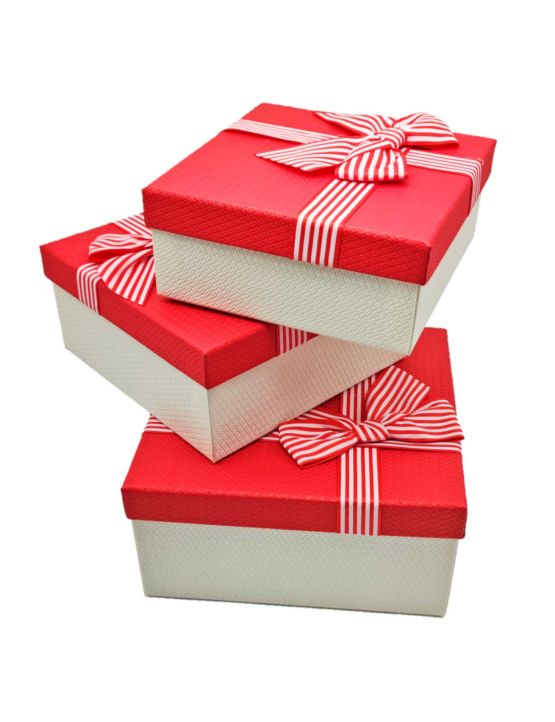 deslealtad Reanimar Conectado Set de 3 cajas de regalo cuadradas con lazo, 3 tamaños distintos, cajas  decorativas con tapa, presentación para navidad, cumplea