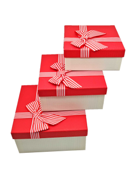 Set de 3 cajas de regalo cuadradas con lazo, 3 tamaños distintos, cajas  decorativas con tapa, presentación para navidad, cumplea