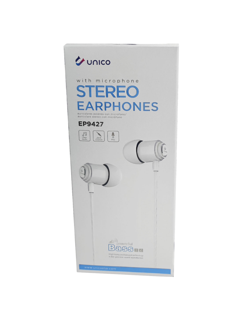 Auriculares de móvil estéreo con micrófono y cable de 1,2 m, conexión jack  3.5 mm, cascos compatibles con Xiaomi, Huawei, Samsun