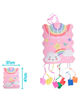 Piñata de unicornio, feliz cumpleaños, cartón, rellenar con golosinas,  chuches, decoración infantil para fiestas, ni