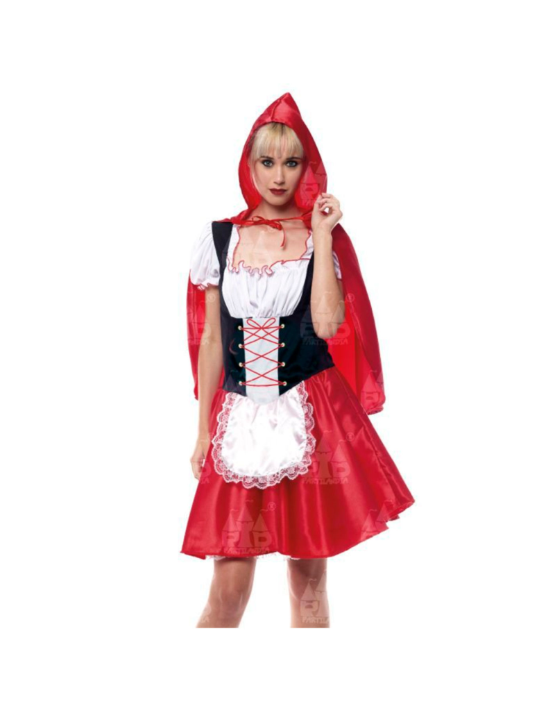 Disfraz de caperucita roja, fibra sintética, incluye vestido y capa,  carnaval, halloween, cosplay, fiestas, adulto mujer, talla