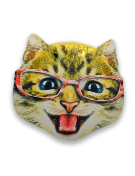 Careta de gato con gafas,...