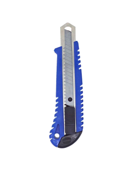 Tradineur - Cúter profesional con 5 cuchillas de recambio, superficie  antideslizante, cutter con hoja de 18 mm, bloqueo de segur