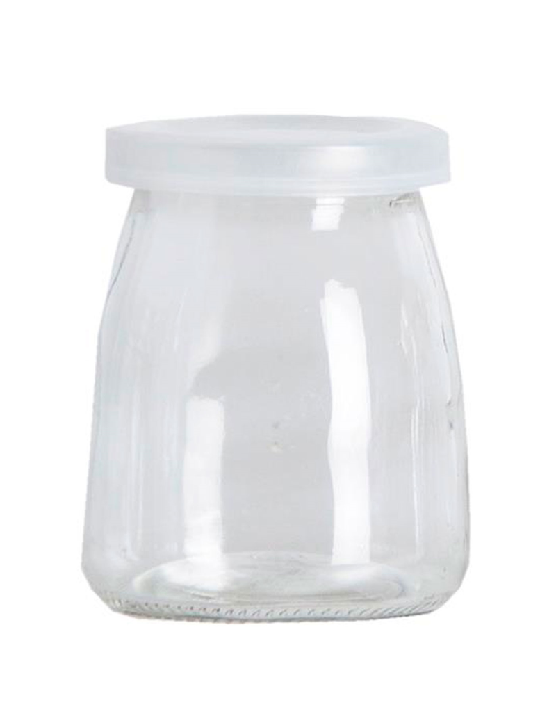 Bote de vidrio con tapa de plástico para yogurtera, frasco, tarro  rellenable para preparar yogures, natillas, potito