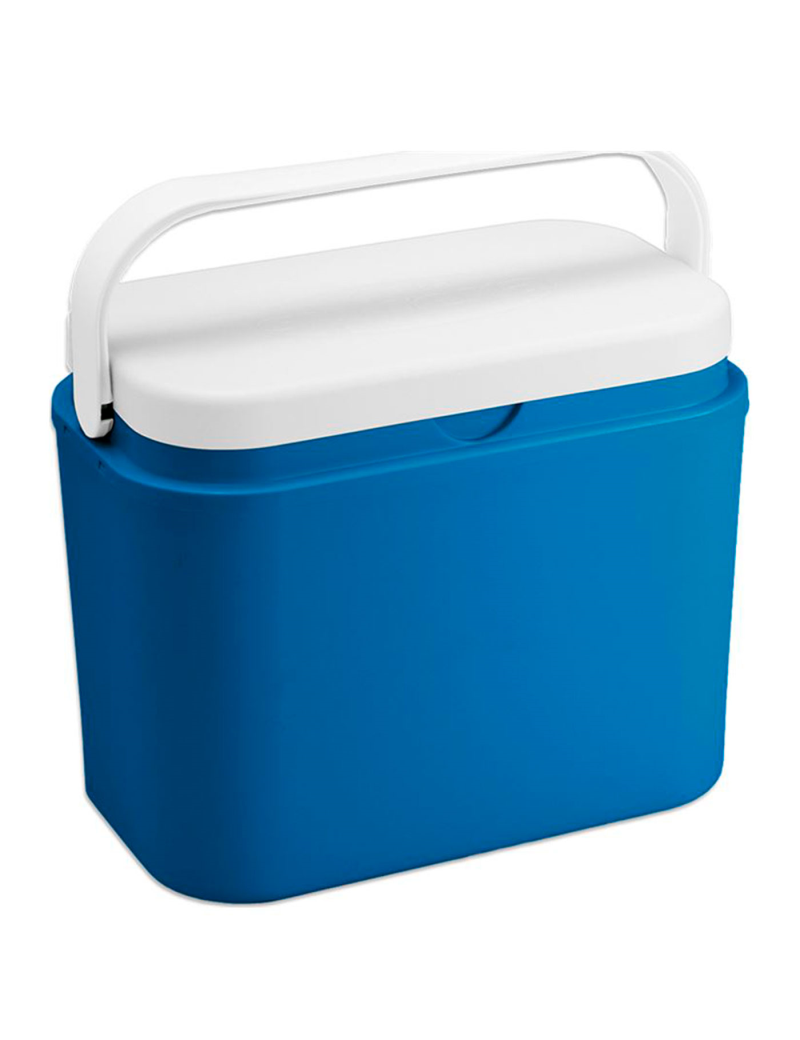 Nevera portátil con asa, 20 litros, polipropileno,porta alimentos para  playa, acampada, camping, 30 x 37 x 27 cm, color azul y b