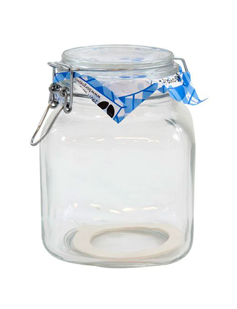 Tarro hermético de vidrio Primizie, junta de goma, bote, frasco multiusos  para conservas, legumbres, pasta, 16,7 x