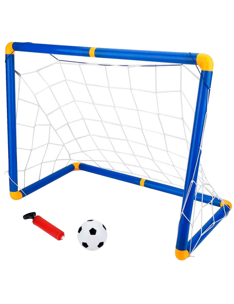 Portería montable de fútbol - Incluye balón de fútbol e inflador - Ideal  para niños y para el jardín, la playa o el