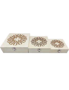Caja de madera natural con cierre metálico, cofre sin tratar para decorar,  almacenaje objetos de valor, joyas, manualidades, 6,5