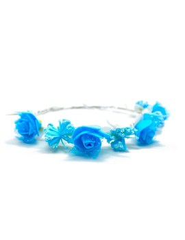 Corona de flores azules -...