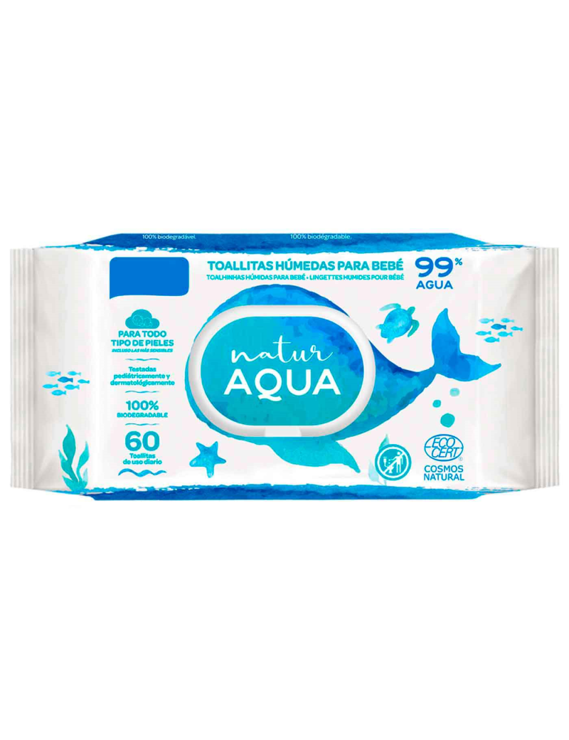 Caja de 12 Bolsas de 60 Toallitas Húmedas Aqua Baby - Aqua Baby