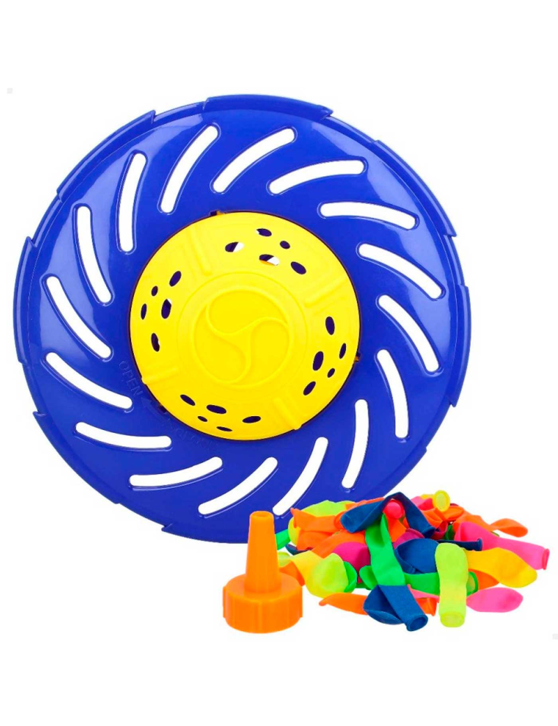 Juego splash flying disc con 50 globos de agua, ovni loco, juguete de agua  para exterior, verano, niños, 22 x 8 cm