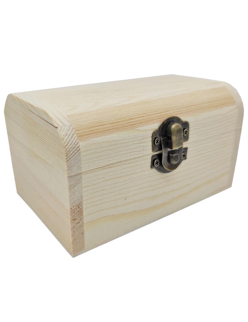 Caja de madera natural con tapa