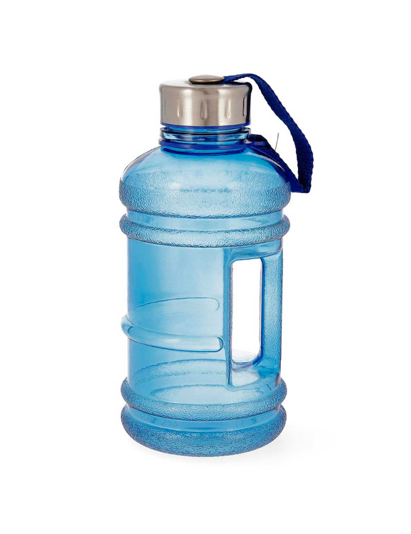 Botella de plástico con asa, garrafa, bidón agua sin BPA, a prueba de  fugas, senderismo, acampada, fitness, gimnasio