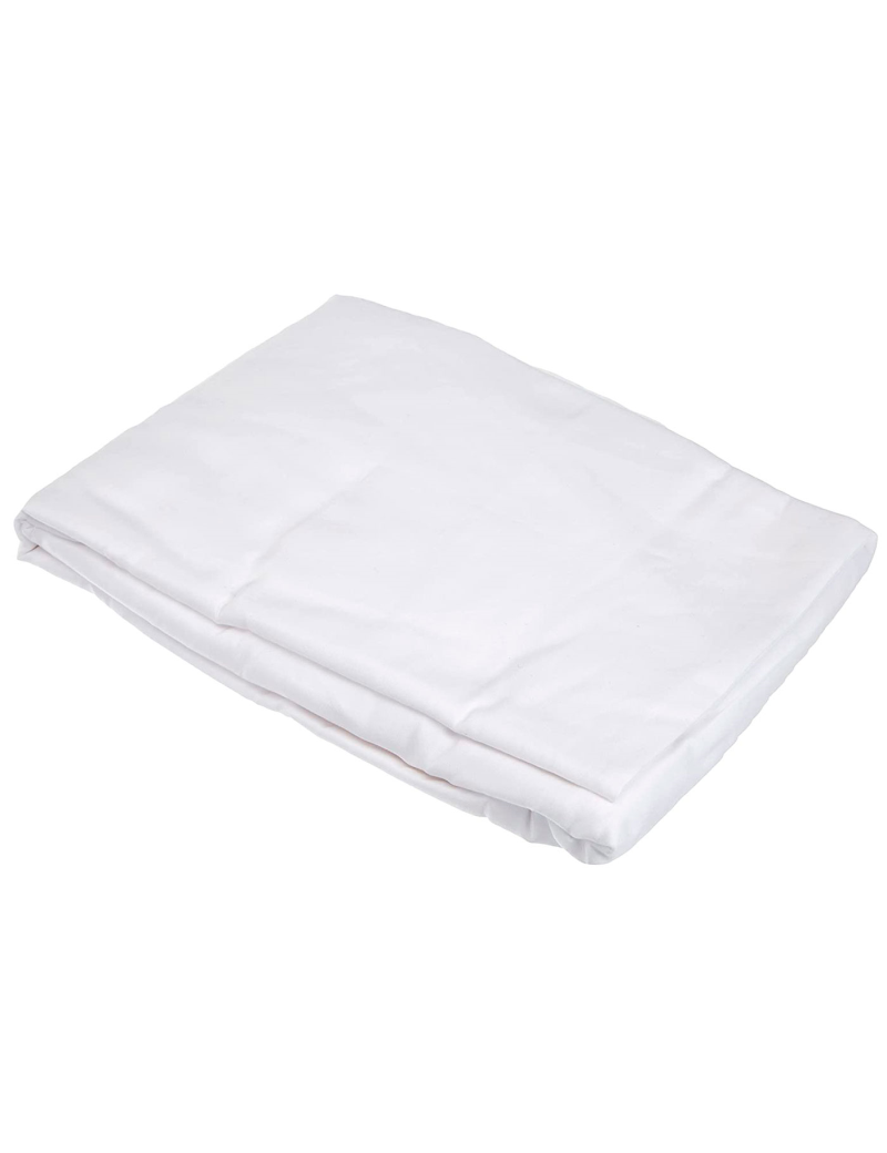 Sábana bajera de algodón para cama de 135, especial pieles sensibles, suave transpirable (Blanco, 135 x