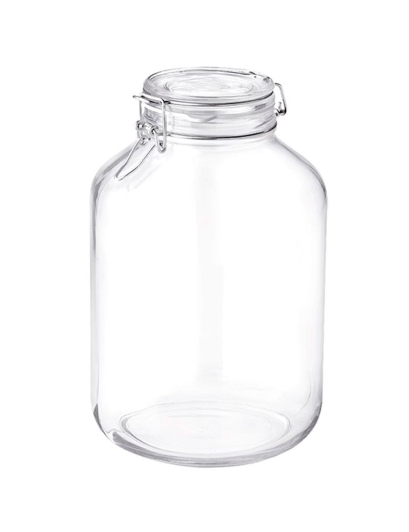 Tarro hermético de vidrio con cierre metálico, bote, frasco