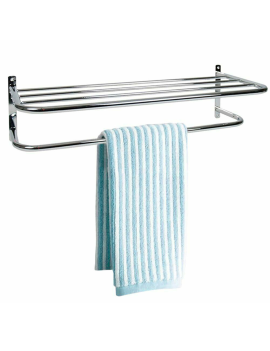 Tradineur - Toallero de baño adhesivo con ganchos, soporte de aluminio para  toallas, sujeción mediante ventosas, sin taladro (Gr