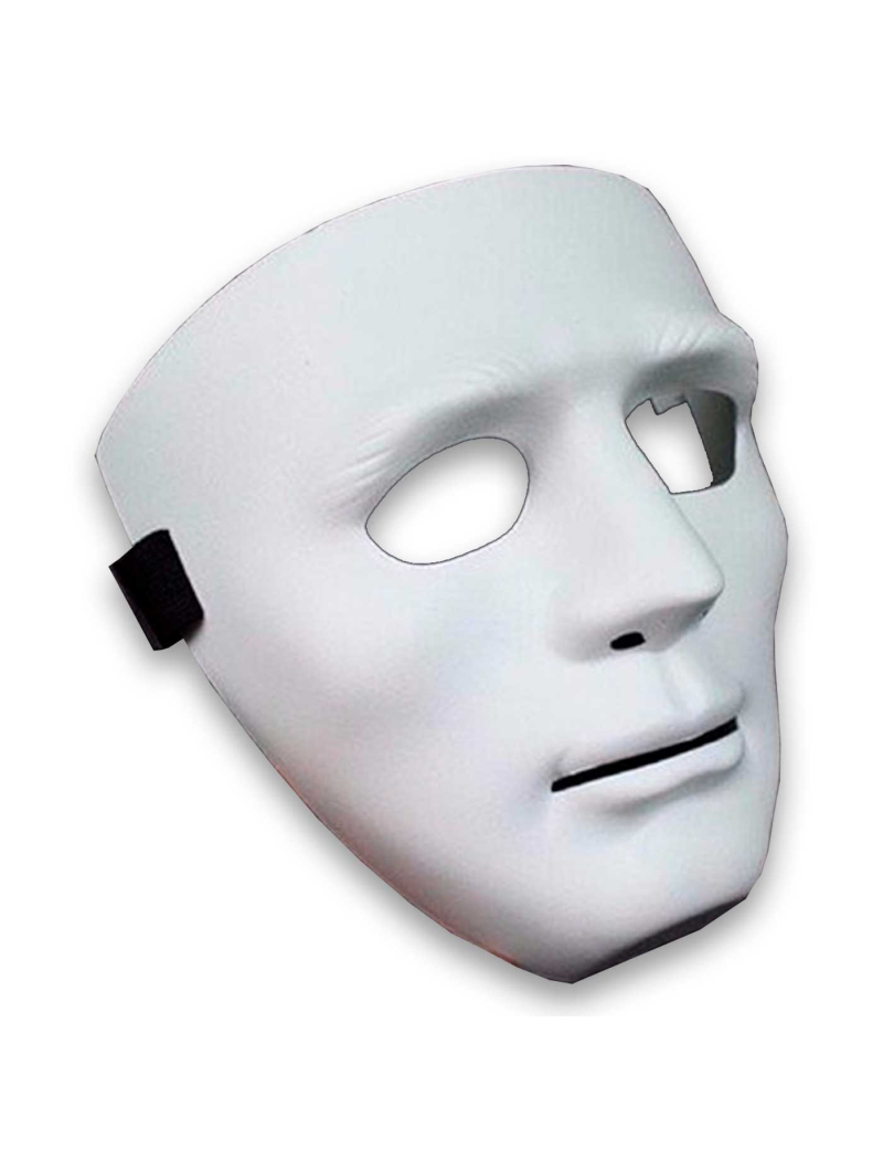 persona Rectángulo Aire acondicionado Mascará de cara blanca - Fabricado en plástico- Complemento para disfraces  de Halloween - 17 x 17,5 x 8 cm