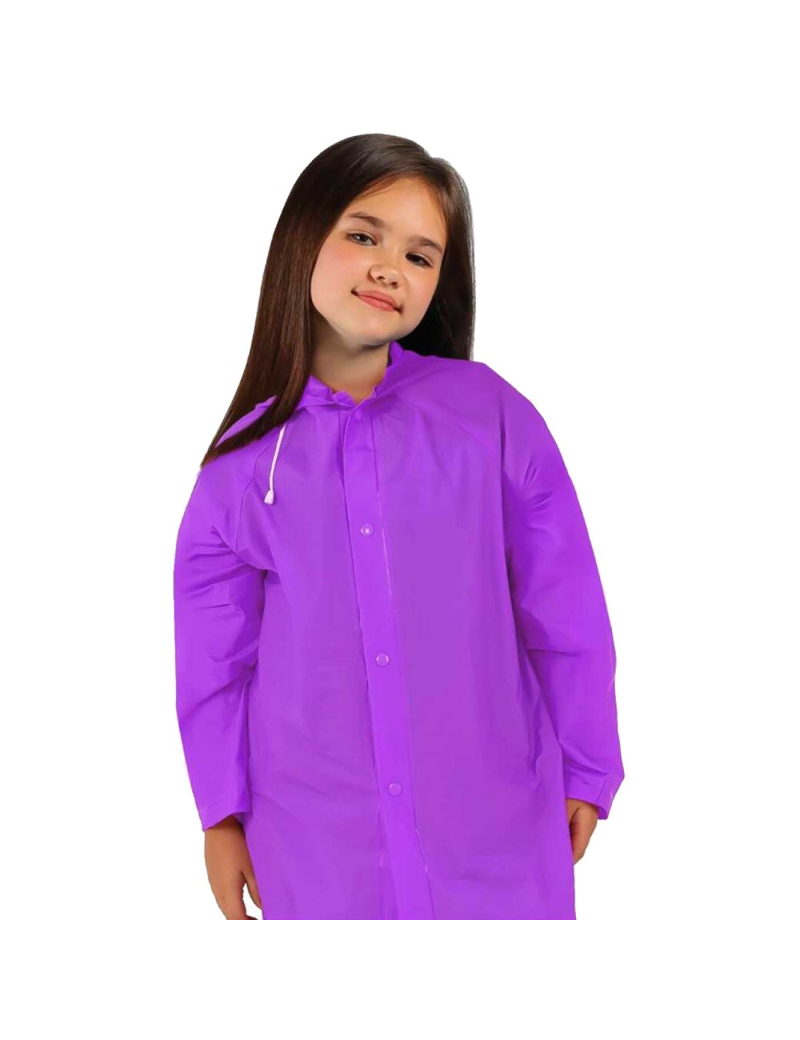 Chubasquero con capucha para niñas - Fabricado en poliéster - Costura termoselladas - para niños de 6 - 8 años