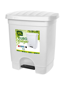 Cubo de basura blanco con...