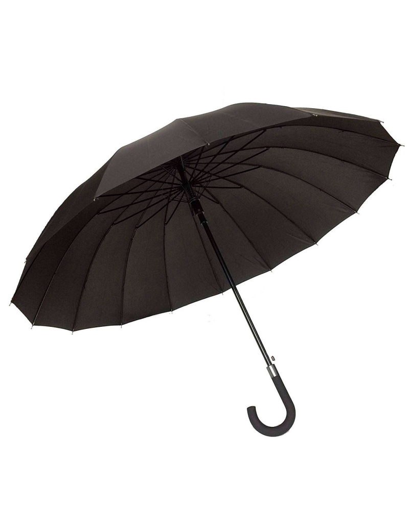 Paraguas grande para caballero - Fabricación 100% Poliéster - 16 Varillas -  91 cm de longitud - Evita los días lluvi