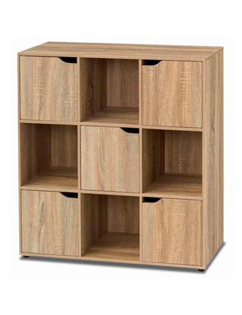 Aparador de madera con 5 puertas y 4 estantes, mueble auxiliar  multifuncional, estantería para salón, dormitorio (Ma